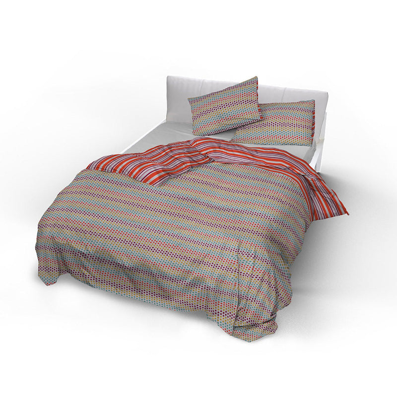 Copripiumino con Federe Stampato Athena Malindi Rosso Varie Misure