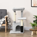 Albero Tiragraffi 48x48x85 cm Rivestimento in Peluche Grigio chiaro