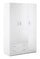 Armadio 3 Ante 2 Cassetti 115x182x52 cm Bianco Lisco