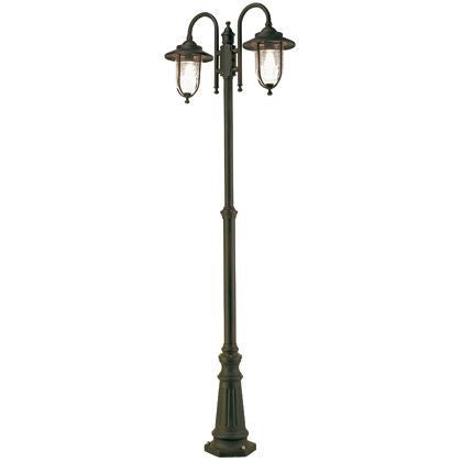 sconto Lampada Palo per Giardino Alto Due Luci Color Ruggine da Esterno Linea Porto Sovil