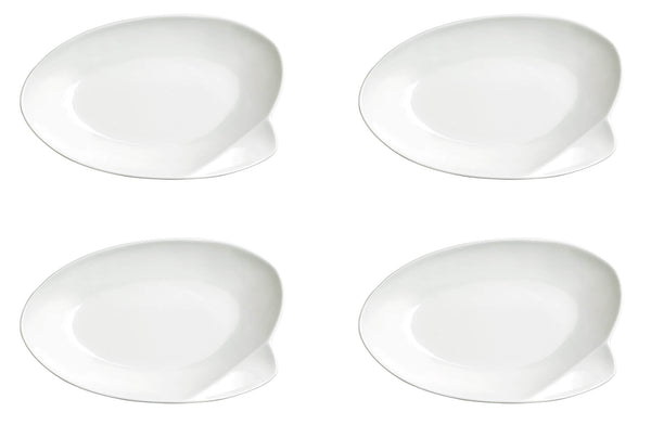 Set 4 Piatti Fondi 32x20,5x5 cm in Porcellana Allluminica Kaleidos Aluxina Bianchi online