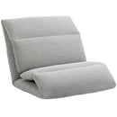 Poltrona da Terra 71x72x60 cm Schienale Reclinabile in Tessuto Grigio Chiaro