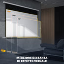 Telo per Proiettore 120 Pollici con Telecomando 293x8x193 cm in PVC e Metallo Bianco      