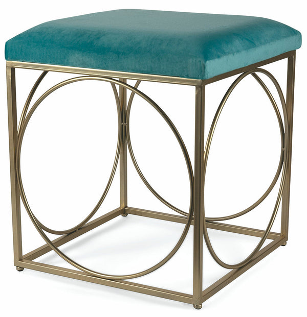 Sgabello Quadrato 40x40x46 cm in Ferro e Velluto Soriani Verde Tiffany prezzo