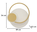 Lampada da Muro LED Dish 29x6,5x34 cm in Alluminio e Ferro e PVC Oro e Bianco      
