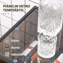 Mobile Multiuso con Portabottiglie 60x40x100 cm in Metallo Vetro e Truciolare Marrone