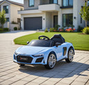 Macchina Elettrica per Bambini 12V Licenza Ufficiale Audi R8 New Spyder con Telecomando e Sedile in pelle Blu
