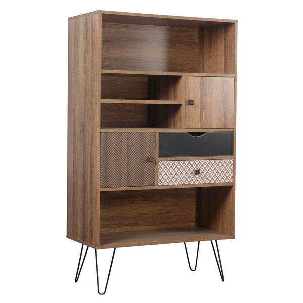 prezzo Libreria Mobiletto 2 Ante e 2 Cassetti 4 Ripiani 80x39x139,5 cm in Legno MDF Naturale