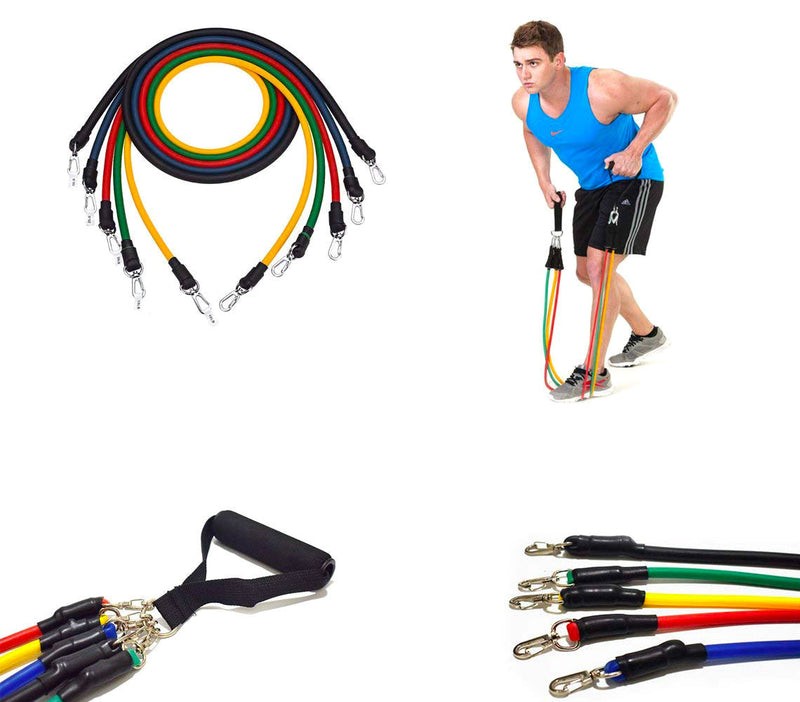 JELEX Fit Set Fasce Elastiche Resistenza 11 Pezzi - Maniglie, Cavigliere E Ancoraggio Porta - 2