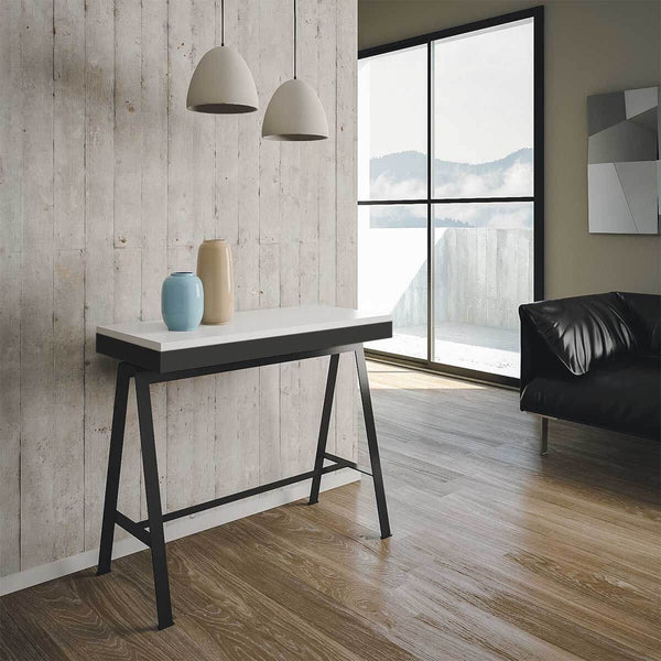 online Consolle Allungabile in Legno e Ferro H77x40x90/300cm Itamoby Banco Evolution Bianco Frassino Classica
