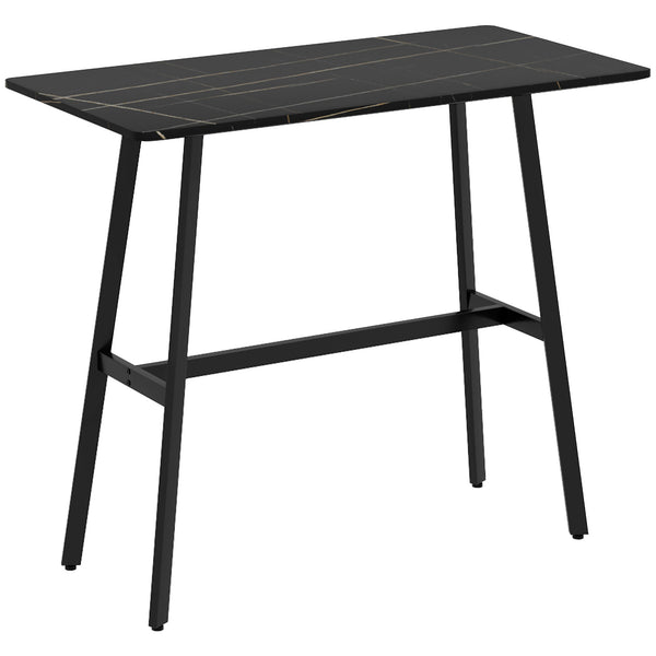 Tavolo Bar Rettangolare Alto 118x58x98 cm in MDF e Metallo Nero sconto