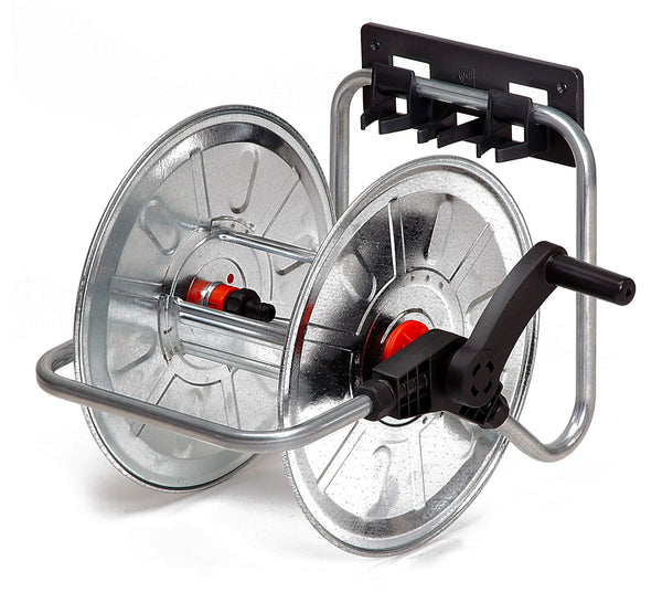 sconto Avvolgitubo Manuale da Muro Portatile 50 mt Tubo Ø1/2” in Acciaio Zincato Grigio Agrati