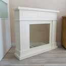 Cornice da Pavimento per Inserto Camino Elettrico 95x102x21,5 cm in MDF Sined Lipari Bianco