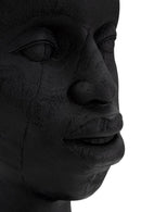 Statua Uomo Masai 25x56x25 cm in Poliresina Nero/Oro