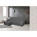 Copridivano Trapuntato in Microfibra con Penisola Sinistra Fumo