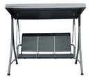 Dondolo da Giardino 200x175x125 cm in Ferro e Textilene Nero