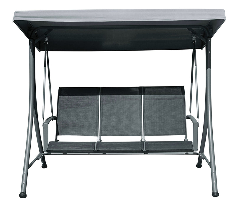 Dondolo da Giardino 200x175x125 cm in Ferro e Textilene Nero