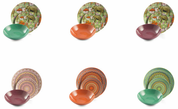 acquista Servizio Piatti 18 Pezzi in Porcellana e Gres Villa d'Este Maharaja