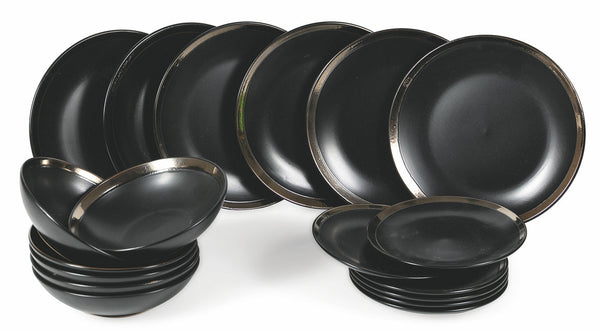 Servizio Piatti 18 Pezzi in Gres Villa d'Este Home Tivoli Naima Nero / Bronzo acquista