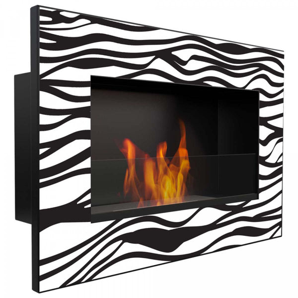 prezzo Camino a Bioetanolo da Parete 60x40 cm Flig Huston Zebrato