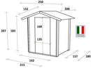 Casetta Box da Giardino per Attrezzi 215x180 cm con Porta Doppia Finestrata in Legno Naturale
