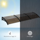 Pensilina Tettoia 300x100x26 cm in Policarbonato e Alluminio Marrone