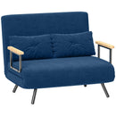 Divano Letto Schienale Regolabile 102x73x81 cm in Velluto Blu 