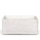 Lavello da Giardino Senza Rubinetto 45x30x20 cm in Cemento e Granulati di Marmo Rodi-TZ Bianco Terrazzo
