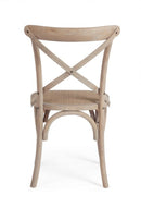 Sedia Cross Grigio Naturale in Legno