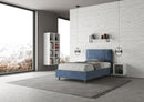 Letto 1 Piazza E Mezzo Imbottito in Microfibra Antea Large Blu Varie Misure
