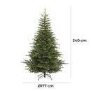 Albero di Natale Artificiale Realistico 240 cm 870 Rami Apertura a Ombrello Verde