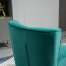 Poltrona Moderna Imbottita 56x65,5x82,5 cm in Tessuto Vellutato Verde