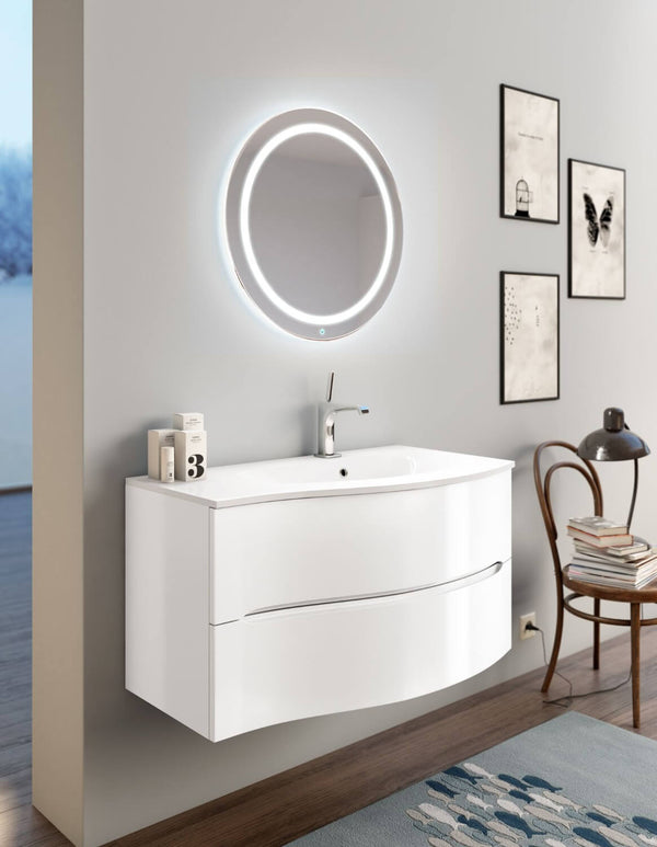 prezzo Mobile Bagno Sospeso 91,5cm TFT Swing Bianco Cromato 3D