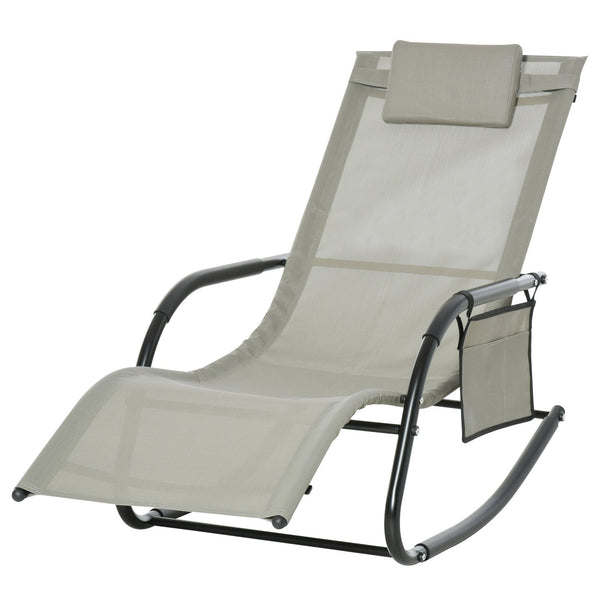 Sdraio Dondolo da Giardino 62x88x165 cm in Metallo e Tessuto Grigio sconto
