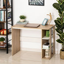 Scrivania Moderna in Legno con Scaffale a 3 Ripiani 100x44x74 cm in Truciolato Bianco e Quercia