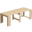 Tavolo Consolle Estendibile per 10 Persone 48-240x90x78A cm in Melamina Effetto Legno Chiaro      