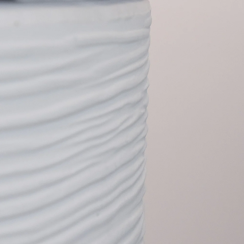 Camino a Bioetanolo Braciere da Pavimento Ø35xh55 cm per Interno ed Esterno Raffaello Bianco Perla