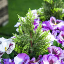 Vaso Fiori Finti di Phalaenopsis H45 cm Pianta Finta Fiori Viola e Bianchi