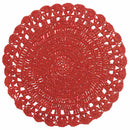 Set 6 Tovagliette Tonde in Rafia Villa d'Este Uncinetto Rosso