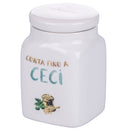Barattolo Ceci 9,5x9,5x14,5 cm in New Bone China VdE Tivoli 1996 Le Travisate Bianco