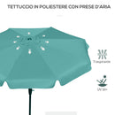 Ombrellone da Giardino Ø266x248,5 cm Inclinabile con Manovella Verde  