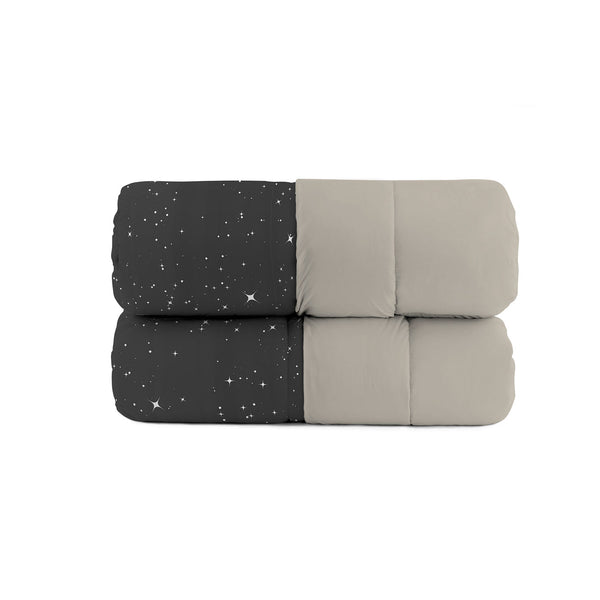 Trapunta Invernale Stampata in Microfibra 200gr Double Face Stars Grigio Varie Misure prezzo