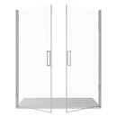 Porta Parete Doccia 2 Ante Batttenti in Cristallo Trasparente 6mm H195 Bonussi Alexia Varie Misure