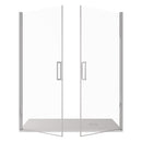 Porta Parete Doccia 2 Ante Batttenti in Cristallo Trasparente 6mm H195 Bonussi Alexia Varie Misure