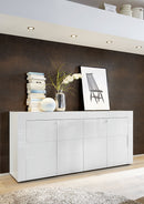 Credenza Mobile da Salotto 4 Porte 181x42x84cm TFT  Build Bianco Lucido
