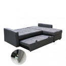 Divano Letto Cedric 208x87/145x88 cm  in Tessuto Grigio scuro