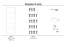 Scarpiera Salvaspazio 5 Ante 12 Paia  63x190x18 cm Noce Stelvio