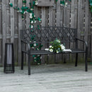 Panchina da Giardino 2 Posti 128x58,5x89 cm in Acciaio e Ghisa Nero