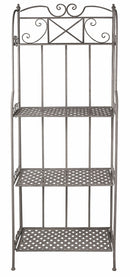 Scaffale per Piante da Esterno in Ferro Battuto 4 Ripiani Soriani Grigio
