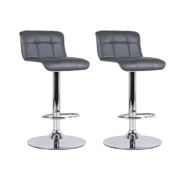 Set 2 Sgabelli Bar 36x38,5xH83/98 cm in Similpelle Kurt Grigio Scuro acquista